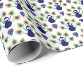 レトロなインドのエキゾチックな孔雀 ラッピングペーパー (ロールコーナー)