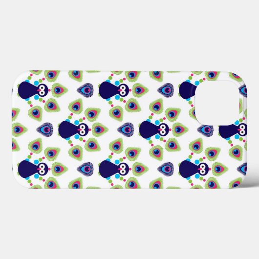 レトロなインドのエキゾチックな孔雀 Case-Mate iPhoneケース (裏面 (横))