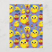 レトロなイースターエッグ シーズンポストカード (正面)