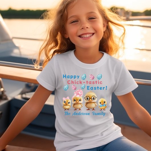 レトロなイースターヒヨコ家族Tシャツ Tシャツ