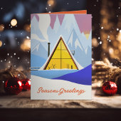 レトロなウィンターAフレームスキーシャレー シーズンカード