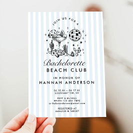 レトロなウェスタン ヴィンテージ ブルーのブライズメイド ウィークエンド 招待状