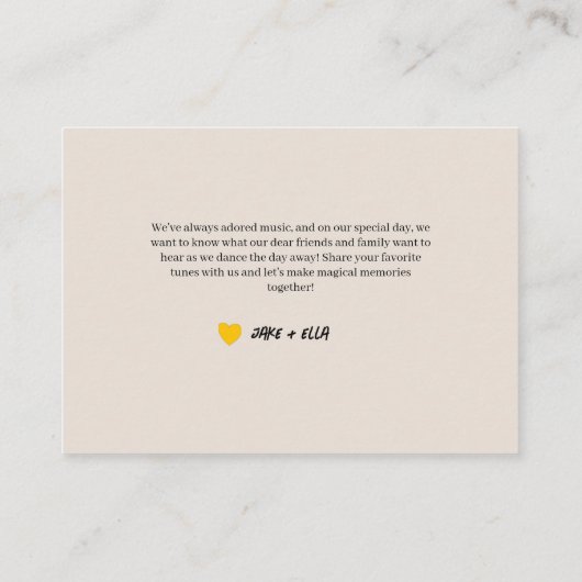 レトロなウェディングソングリクエストカード 70年代 80年代 エンクロージャーカード (裏面)