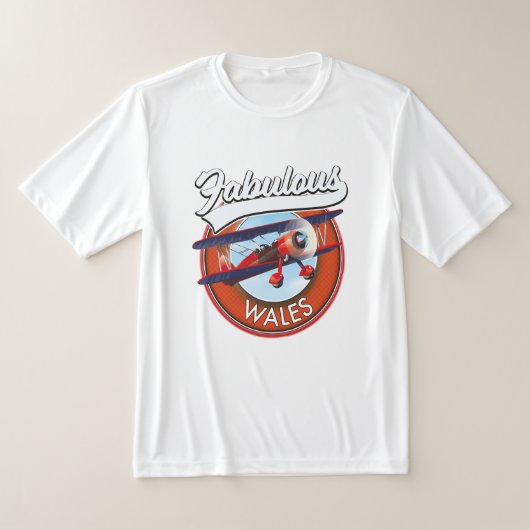 レトロなウェールズの旅のワッペン Tシャツ (レイダウン)