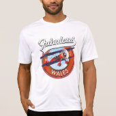 レトロなウェールズの旅のワッペン Tシャツ (正面)