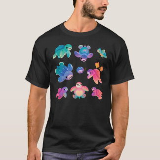 レトロなウミガメの友達 Tシャツ