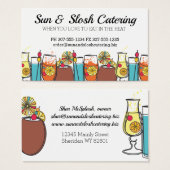 レトロなエキゾチック飲料パーティーケータリング名刺 (正面&裏面)