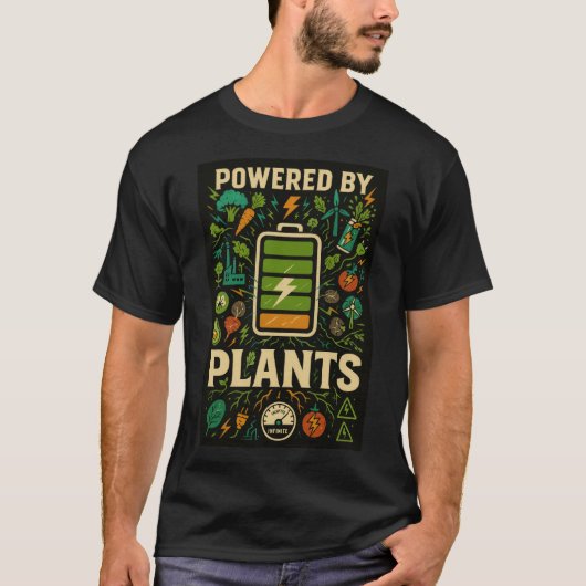 レトロなエナジードリンク缶の植物パワーエレメント Tシャツ (正面)