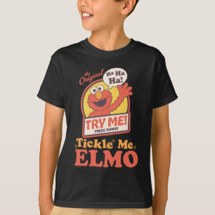 レトロなエルモのくすぐってグラフィック Tシャツ