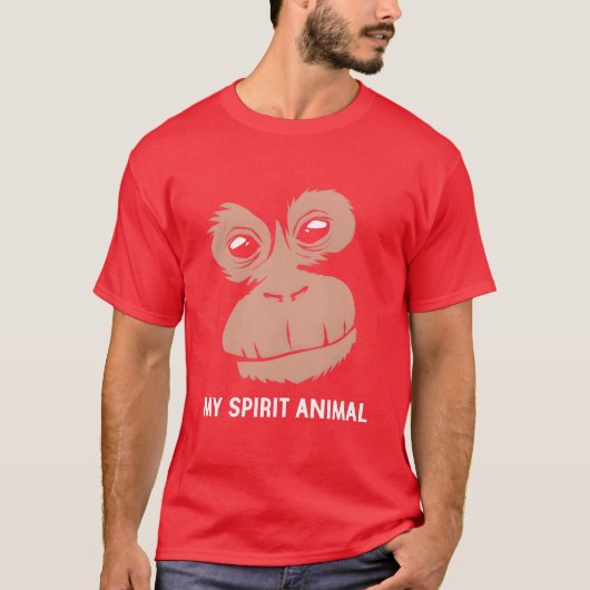 レトロなオランウータンの動物の精神を持つ私 Tシャツ (正面)