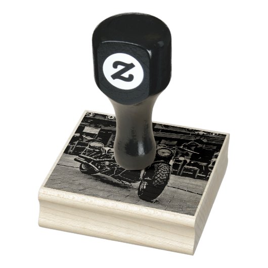 レトロなオートバイのバイクの贈り物 ラバースタンプ (スタンプ)