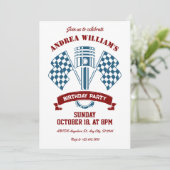 レトロなオートバイのレーシングマシン 招待状 (スタンド正面)