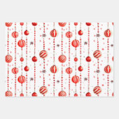 レトロなオーナメントとビーズの包装紙 ラッピングペーパーシート (正面2)