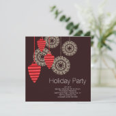 レトロなオーナメント ホリデーパーティーの招待状 招待状 (スタンド正面)