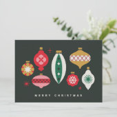 レトロなオーナメント - メリークリスマス シーズンカード (スタンド正面)