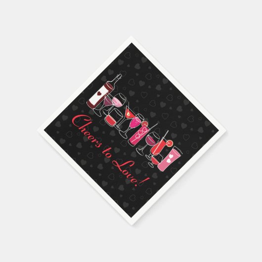 レトロなカクテル バレンタインデーパーティー スタンダードカクテルナプキン (角)