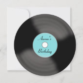 レトロなカスタム誕生日ビニールレコード招待状 招待状 (正面)