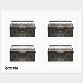 レトロなカセットプレーヤー音楽ステレオテープヴィンテージ 長方形シール (シート)