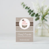 レトロなカップケーキベーカリー名刺 名刺 (スタンド正面)