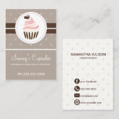 レトロなカップケーキベーカリー名刺 名刺 (正面/裏面)