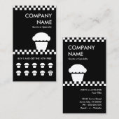 レトロなカップケ市松模様にーキパンカード ロイヤリティカード (正面/裏面)