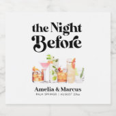 レトロなカップルのリハーサルディナー前の夜 ビールラベル (シングルラベル)