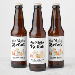 レトロなカップルのリハーサルディナー前夜 ビールラベル