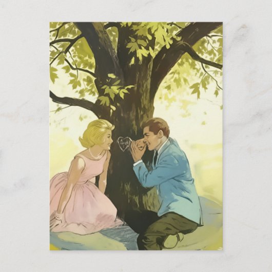 レトロなカップル ポストカード (正面)