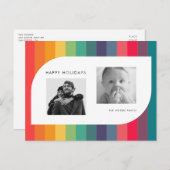 レトロなカラフルな幾何学模様の写真 シーズンポストカード (正面/裏面)