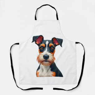レトロなカラフルな犬の肖像画イラスト レトロT エプロン