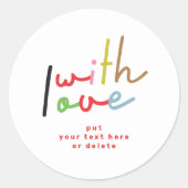 レトロなカラフルクリスマスと愛差出人住所 ラウンドシール (正面)