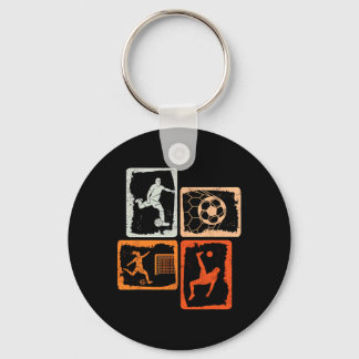 レトロなカラフル サッカー キーホルダー