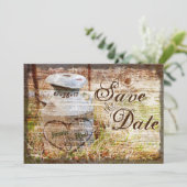 レトロなカントリー ヴィンテージ ミルク缶 Save the Date 招待状 (スタンド正面)