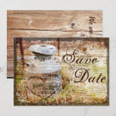 レトロなカントリー ヴィンテージ ミルク缶 Save the Date 招待状 (正面/裏面)