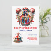 レトロなカーニバルサーカス大人祭り司会者 招待状 (スタンド正面)