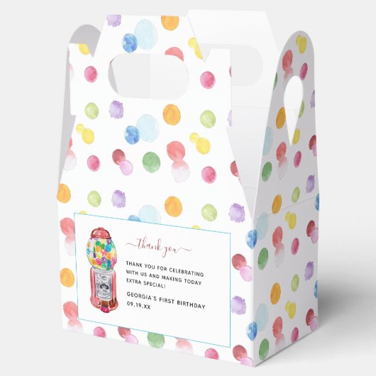 レトロなガンボール機 |子供の誕生日パーティー フェイバーボックス (オープン)