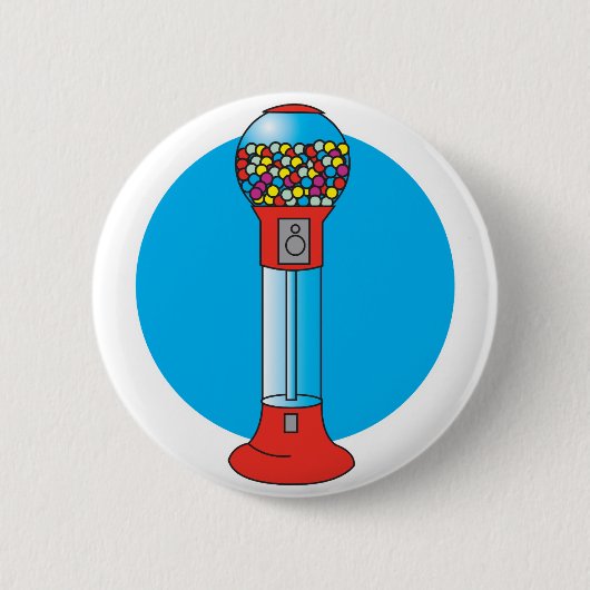 レトロなガンボール機 缶バッジ (正面)