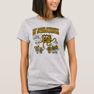レトロなガーデニングが楽しい!おかしい銀行口座 Tシャツ