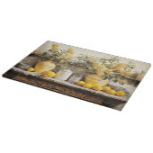 レトロなキッチンの棚 黄色の花瓶 レモン カッティングボード (角)