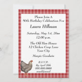 レトロなキャニングジャー 赤いギンガムデザイン 招待状 (裏面)