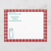 レトロなキャニングジャー 赤チェック柄デザイン 案内ポストカード (裏面)