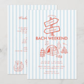 レトロなキャンピングバチェロレッテウィークエンド 招待状 (正面/裏面)