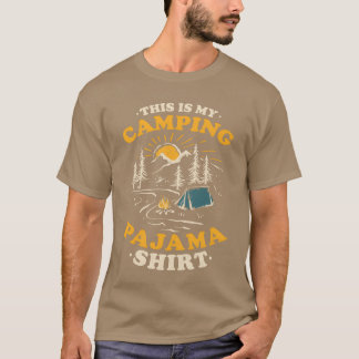 レトロなキャンプのパジャマ 面白いキャンパー レトロ Tシャツ