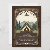 レトロなキャンプの誕生日の少年の招待 招待状 (裏面)