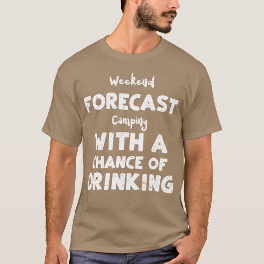レトロなキャンプの週末予報 Tシャツ (正面)