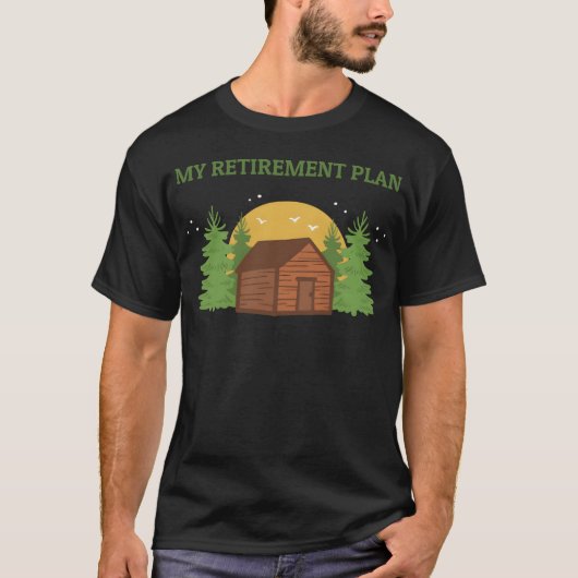 レトロなキャンプ リタイアメントプラン Tシャツ (正面)