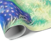 レトロなキュートなウサギとカラフルなイースターエッグ ラッピングペーパー (ロールコーナー)