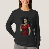 レトロなキラー主婦 "Who’s Next?" ダーク・ユーモアTシャツ Tシャツ (正面)
