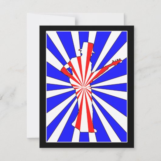 レトロなギタープレーヤー 招待状 (正面)