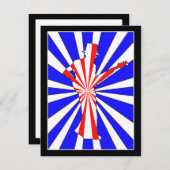 レトロなギタープレーヤー 招待状 (正面/裏面)